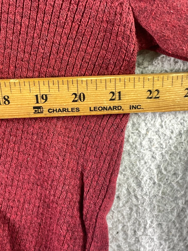 Mens Tasso Elba Maroon Long Sleeve Mock Neck Henley T-Shirt Size Medium - Image 3 of 4