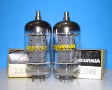22KM6 NOS Sylvania radio audio amplifier vintage vacuum tubes 2 valves tested