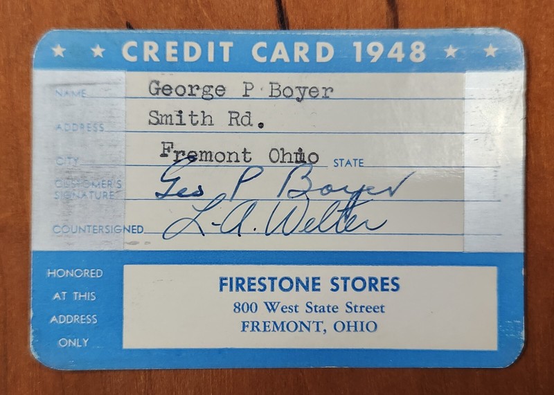Vintage Firestone Credit Card 1948
