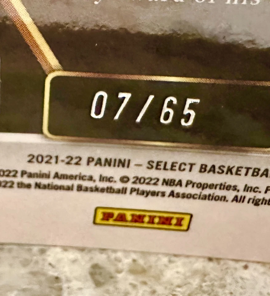 JERSEY # MATCH! 2021-22 Select Premier Level Die-Cut Kevin Durant 7/65! (1/1)! - Image 3 of 3