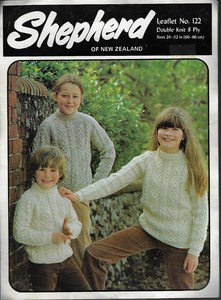 Details About Child S Cable Aran Sweater Shepherd 122 Knitting Pattern Dk 8 Ply Yarn Winter