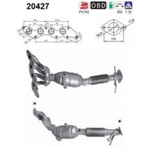 107 KW 146 CV CATALIZZATORE PER Volvo C30 533 2.0 FlexiFuel
