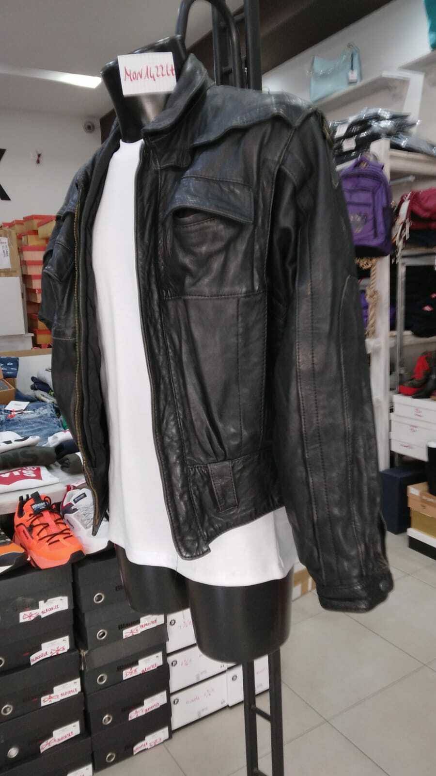 Vintage Black Leather Jacket for Women Size 46 MON1422LZ Classic Biker Style