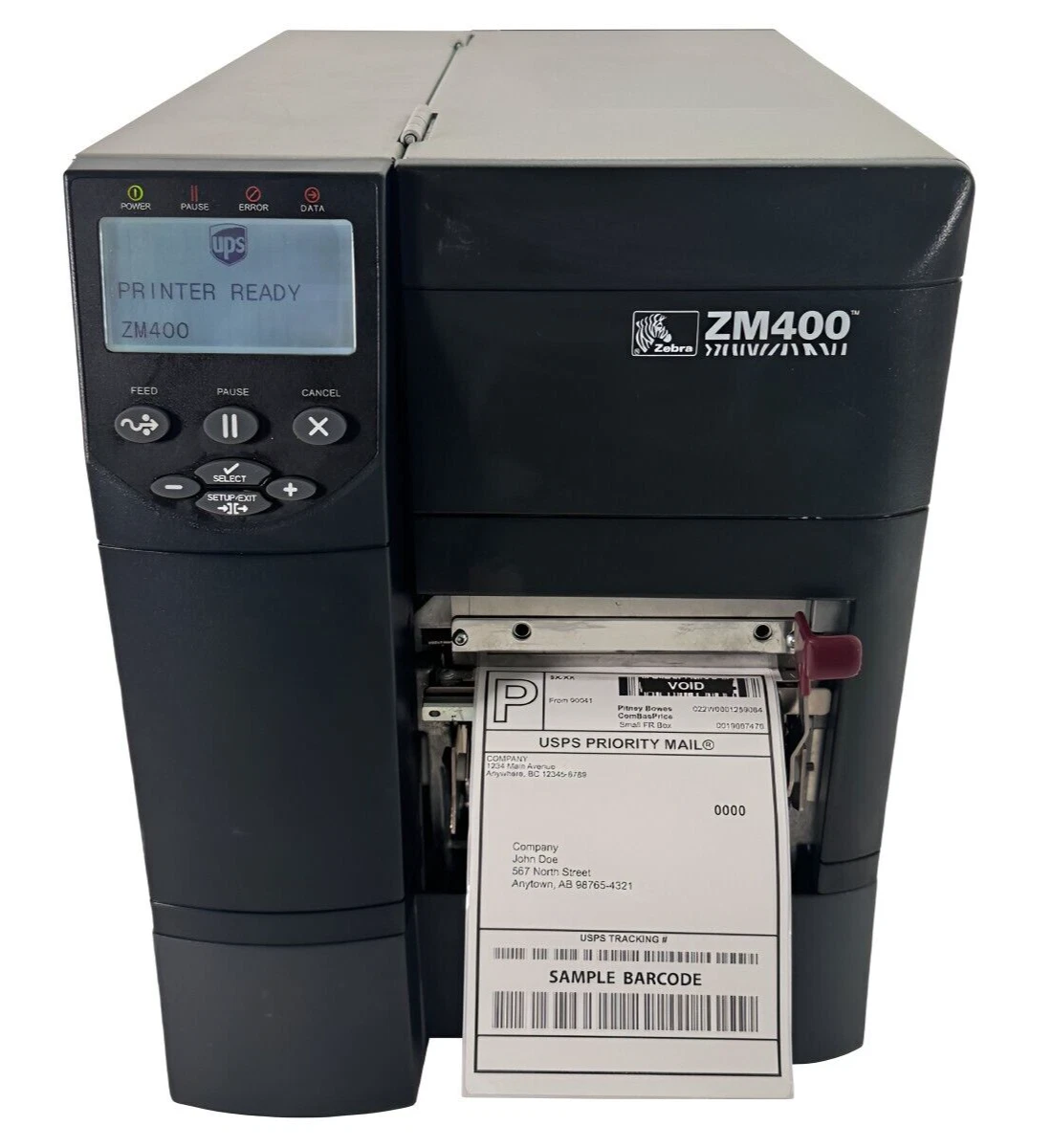 Zebra ZM400 UPS Direct Thermal Label Printer Peeler Rewinder Ethernet USB
Opens in a new window or t