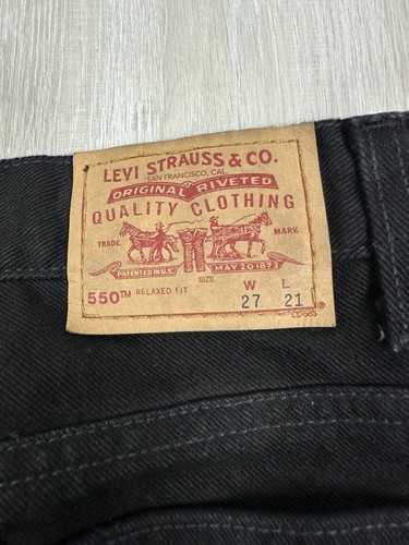 Levis Vintage 550 Boys 27x21 Husky 90s Relaxed Fit Black Jeans NWT New 567997 - Picture 5 of 9