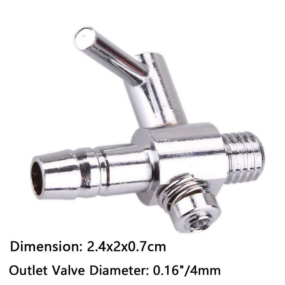 2Pcs Thread Stainless Steel Aquarium Air Flow Distributor Lever Valve Control - Image 2 of 4