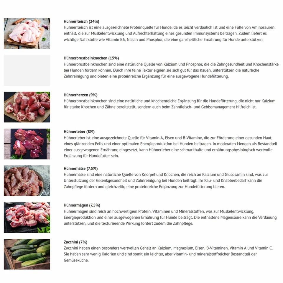 SANADOG Huhn Nass-Menü mit Zucchini Kürbis Mango 400g Nassfutter Getreidefrei - Bild 3 von 4