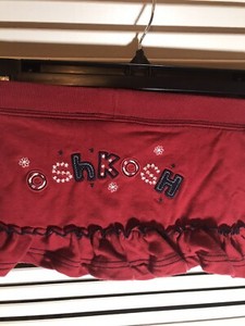 $1.00 SALE OSHKOSH B’GOSH RED RUFFLED ATTACHED SHORTS SKIRT SIZE 12 MO