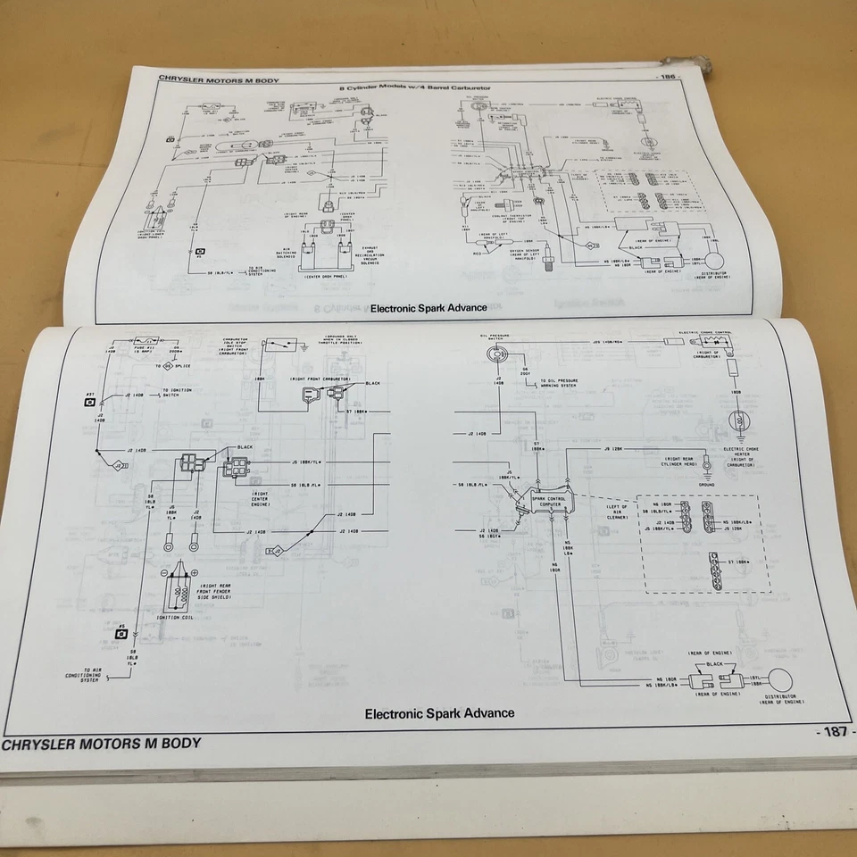 KLM Auto Chrysler Fifth Ave 1987 Diagrama de cableado Dodge Diplomat Plymouth Gran Fury. Foto 3 de 4
