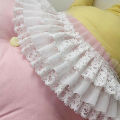 50cm 3- Layer Pleated Chiffon Organza Lace Trim Ribbon DIY Dress Sewing Craft - Picture 4 of 5
