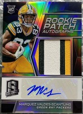 2018 Spectra Rookie Patch Auto Marquez Valdes-Scantling RPA /99 Auto 3 Color RC!