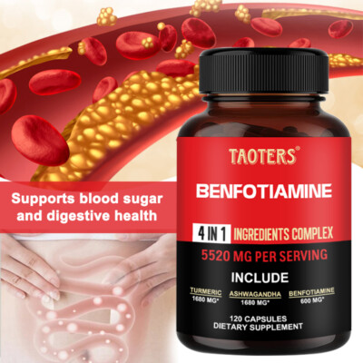 Benfotiamine 600mg 60/120Veggie Caps (Non-GMO,Vegan & Gluten-Free)