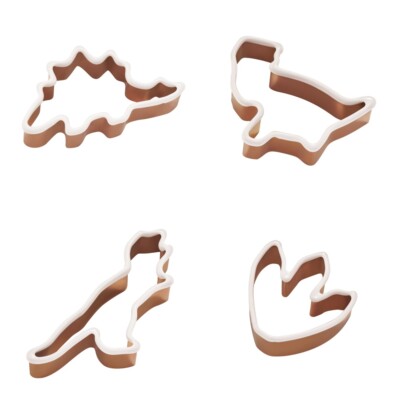 LURCH Ausstechformen Dinos 4er Set: 3 verschiedene Dinos und Pfote