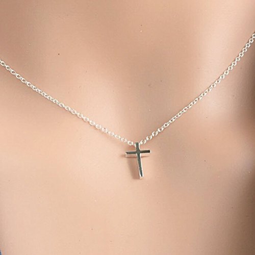 Tiny Cross Necklace, Dainty Cross 