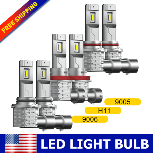 6X 9005 9006 H11 LED Combo Headlight Bulbs High/Low Beam 72000LM 6500K White New