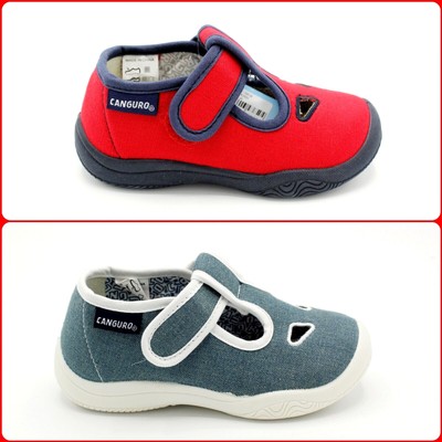 pantofole da bambino in tela CANGURO scarpe sandali per bimbo estivi a  strappo | eBay