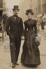 Victorian Era Vintage 1800's Photo of Couple 52 Edwardian New York City