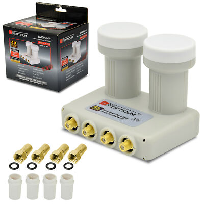 LNB Monoblock QUAD 0,1   Astra + Hotbird DIGITAL Doppel LNB Full HDTV HD 4K UHD 