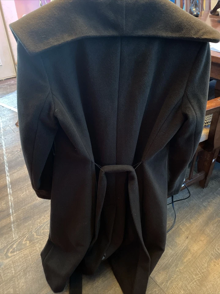 Calvin Klein New Wool Coat Size 4 Brown Wrap Tie Style NWOT - Image 4 of 4