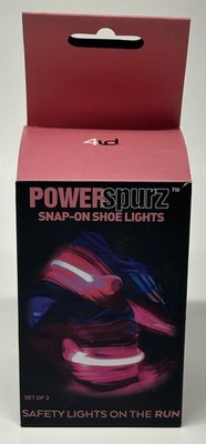 Set Of 2 Powerspurz Snap On Shoe Lights New Open Box