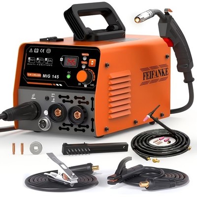 145A MINI MIG Welder 110V, Flux Core/Lift TIG/Stick Welder & TIG Welding Torch