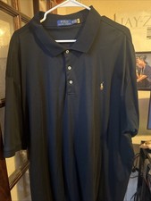 Big And Tall Ralph Lauren Classic Fit Soft Black Polo Short Sleeve Cotton 3XB