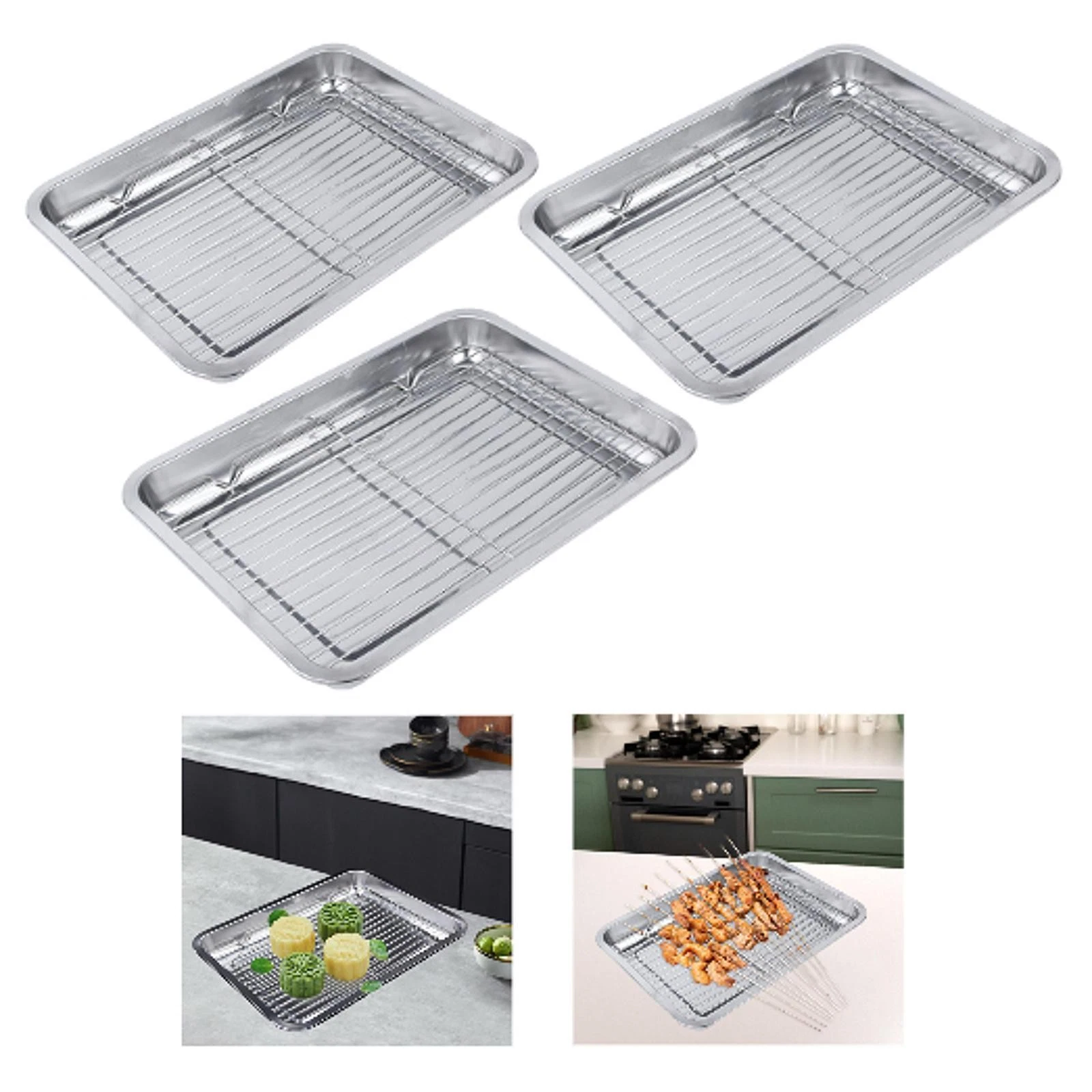 Baking Sheet with Rack Tray Cafe Food Container Family Gatherings Cookie Pan