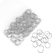 100 Pack 1-Inch Metal Nickel Plated Loose Leaf Binder Rings for Office Use