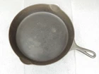 Antique "ERIE" Pre-Griswold 719 No. 12 Cast Iron Large Skillet