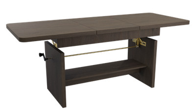 Ausziehbarer Couchtisch Janek, Dunkle Esche, 116-156 cm Länge, Höhenverstellbar