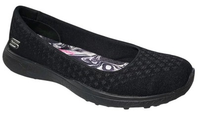 Skechers Womens Sz 6 Microburst One Up Black Slip-On Shoes Memory Foam 23312