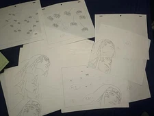 Naruto Studio Perriot Douga/Genga not cel Neji Hyuga full sketch layout