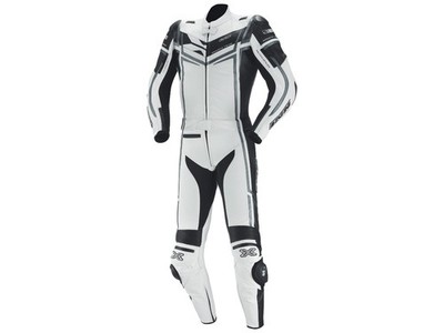 iXS Lederkombi Ray | Weiß-Schwarz | 2-teilig aus Rindsnappaleder