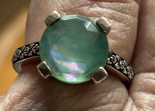 Stunning Stephen Dweck Chrysoprase Gemstone Sterling Silver Ring 8