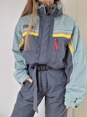 Colmar Retro Vintage Skianzug Skioverall Schneeanzug Ski Anzug Overall grau
