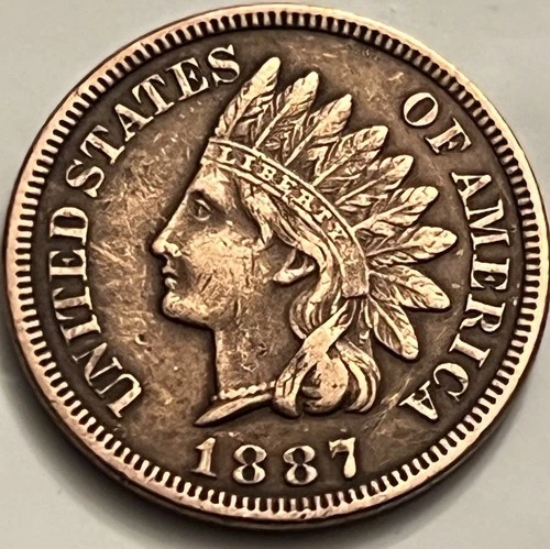 1887 Indian Head Cent JC1410 VF Details Nice Coin