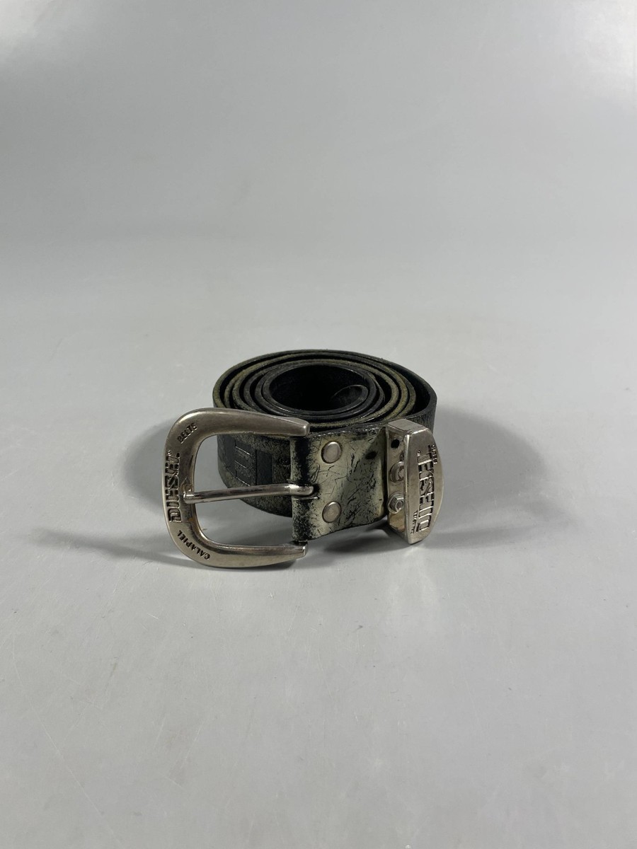 Rare Vintage Distressed DIESEL Leather Belt Made in Italy Y2K