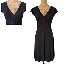 GAP Vtg Y2K Black Babydoll Milkmaid Dress Fairy Grunge Goth Dainty 90s SMALL