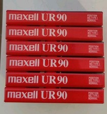 Lot Of 6 Sealed Maxell UR 90 Recordable Blank Cassette Tapes 90 minute Type 1
