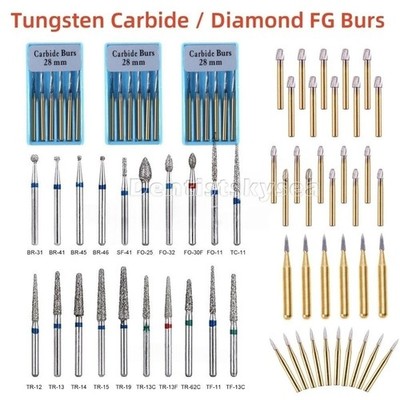 Dental Tungsten Carbide/Diamond FG Burs Drills Polisher For High Speed Handpiece