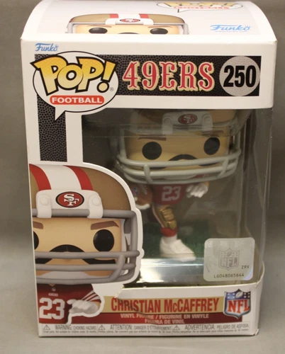 FUNKO POP #250 NFL SAN FRANCISCO 49ERS CHRISTIAN MCCAFFREY MIN IN BOX c