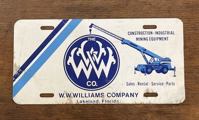 The W.W. Co. Construction Industrial Mining Equipment Advertising License Plate