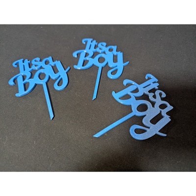 NEW    (1)  It s a Boy  Baby Shower Cake Topper   Blue 3D Printed Decoration