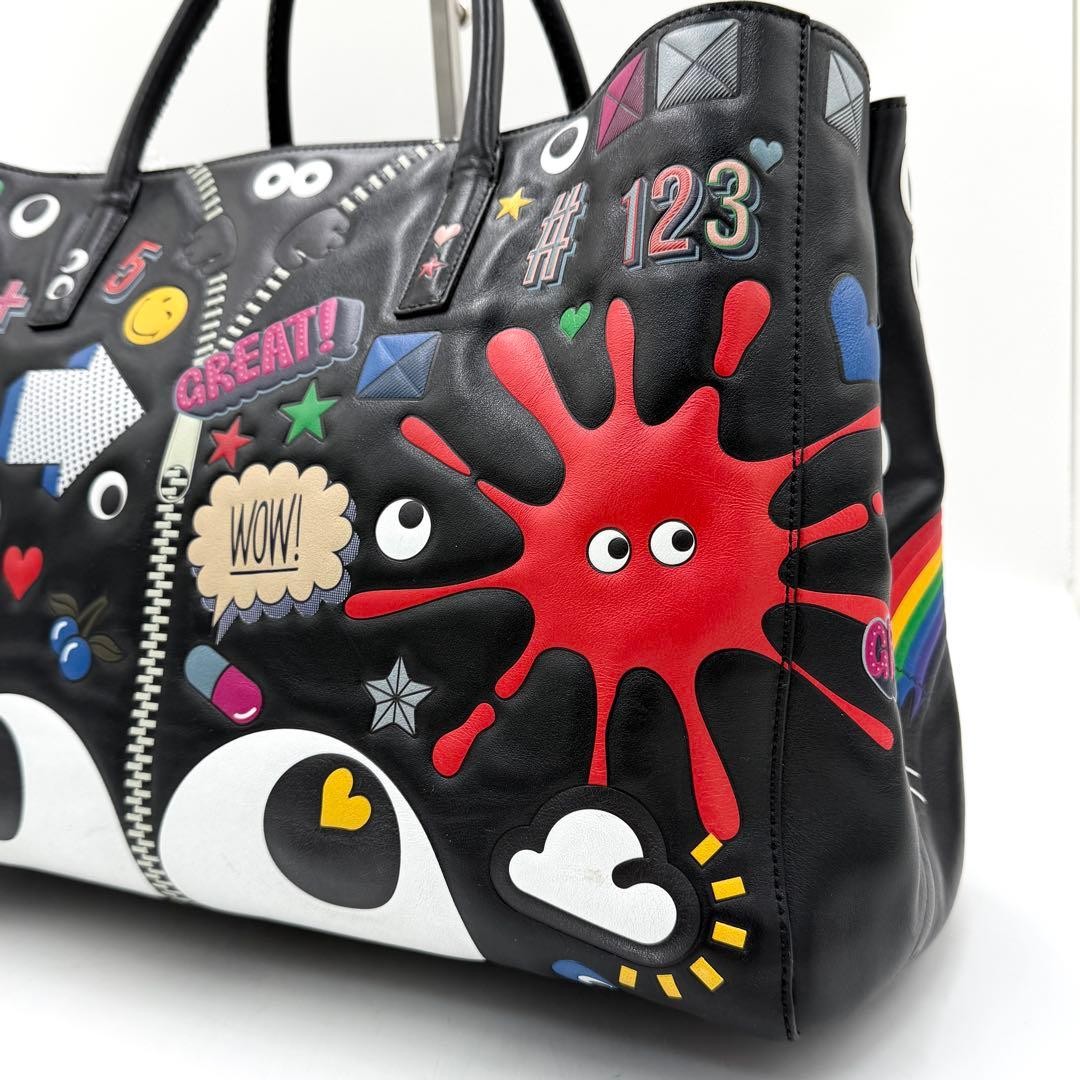 Anya Hindmarch Ebury All Over Wink Stickers Leather Women Used