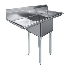 54 in. x 23.5 in. Stainless Steel One Compartment Sink with 18 in. x 18 in. Bowl