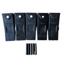 5 Pack X156L Dirt Teeth Bucket Teeth Long with 5 Pack P156 Roll Pins