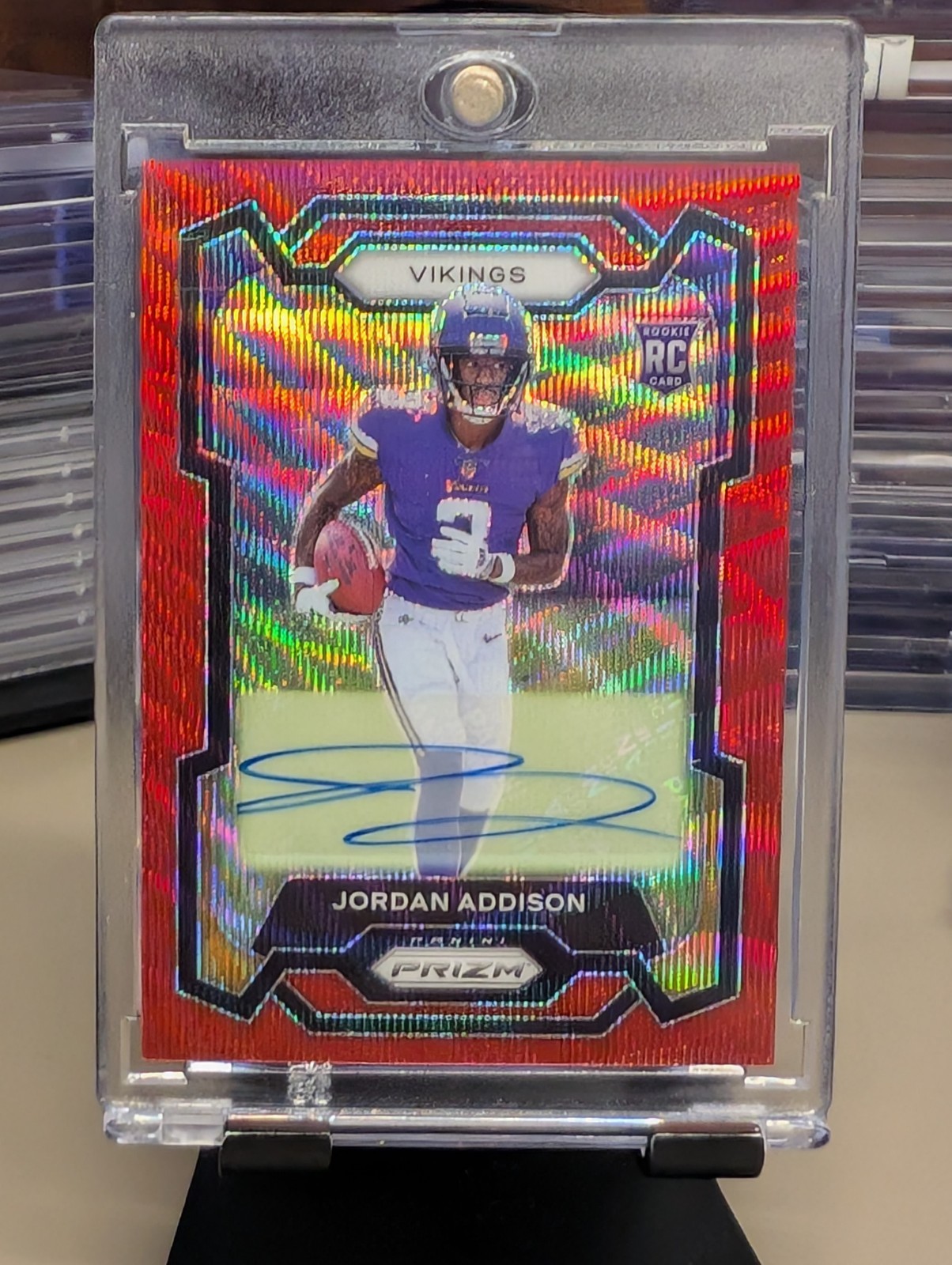 2023 Prizm Jordan Addison RC Auto Red Wave /149 #368
