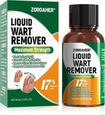 ZOROAHER Wart Remover Liquid with 17% Salicylic Acid Fast Acting Wart Removol...