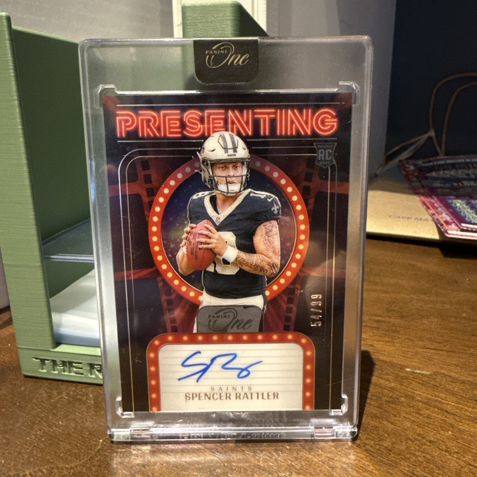 Spencer Rattler 2024 Panini One Presenting Rookie Auto /99 New Orleans Saints