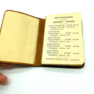 English Italian Book by Midget Series Dictionary 1950's Burgess